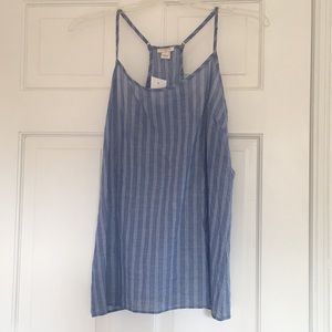 NWT J. Crew Blue & White Racer Back Tank size:4